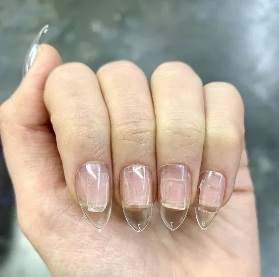 UNA GELLA Short Oval Almond Fake Nails 504pcs Press on Nails Pre-shape Short Almond Round Gel Nail Tips for Full Cover Acrylic False Nails For Nail Extension Home DIY Salon 12 Sizes False Gelly Tips