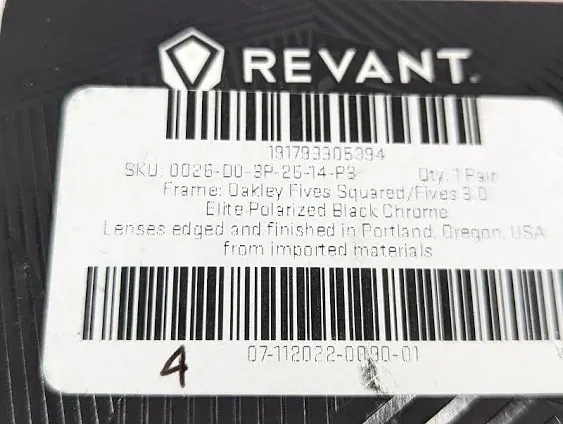 Revant Replacement Lenses for Oakley Fives Squared/Fives 3.0 Elite Black Chrome