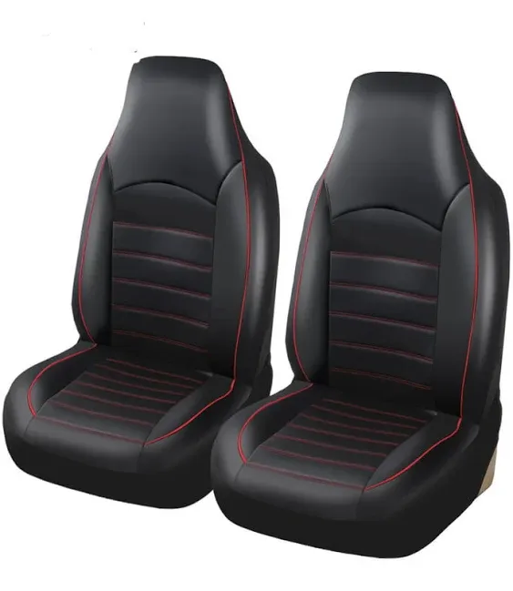 Universal PU Leather Car Front Seat Covers High Back Bucket Seat Cover Fit Most ...