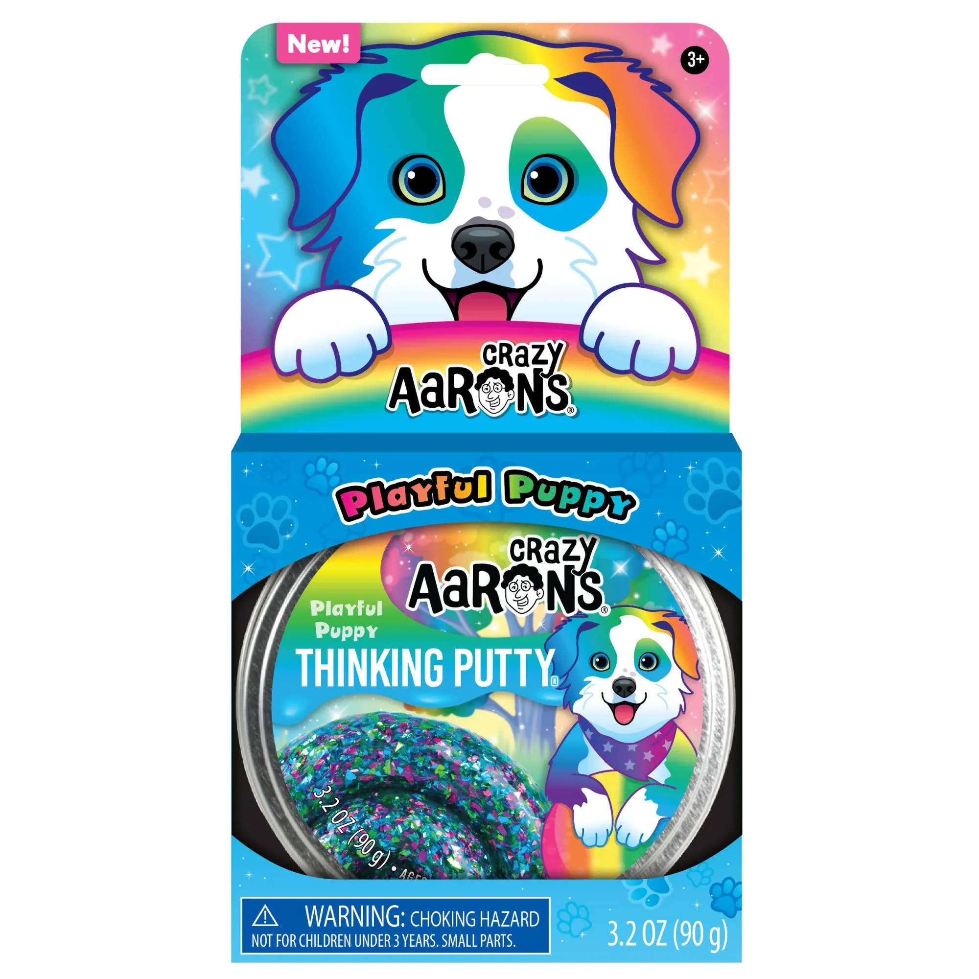 Crazy Aaron's Putty Pets Playful Puppy Thinking Putty® - 4" Tin See-Through Putty, Soft Texture Thinking Putty - Non-Toxic Sensory Play Putty - Never Dries Out - Creative Toy for Kids and Adults