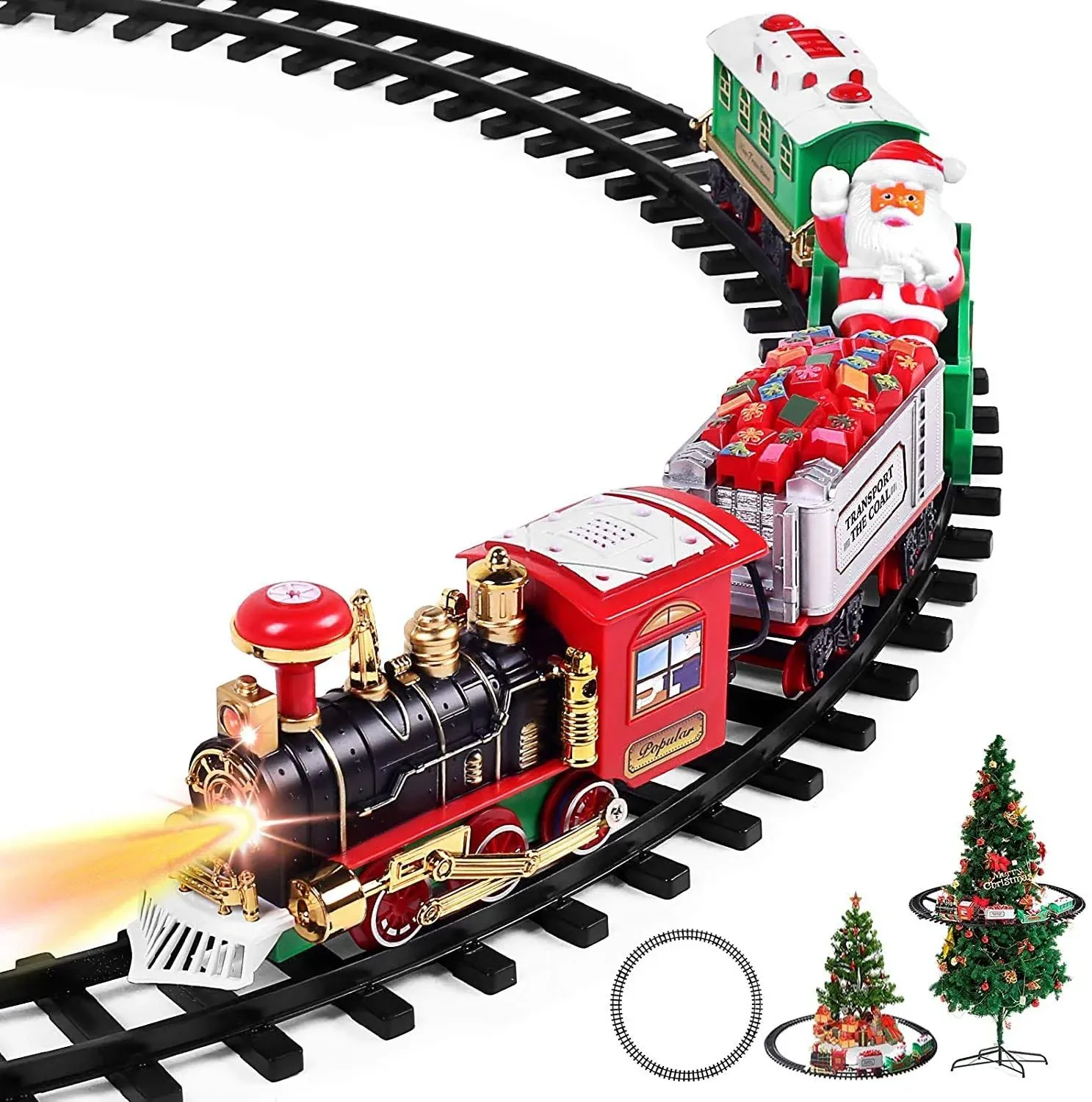 Aokesi Electric Train Set for Kids, Battery-Powered Train Toys with Light ...