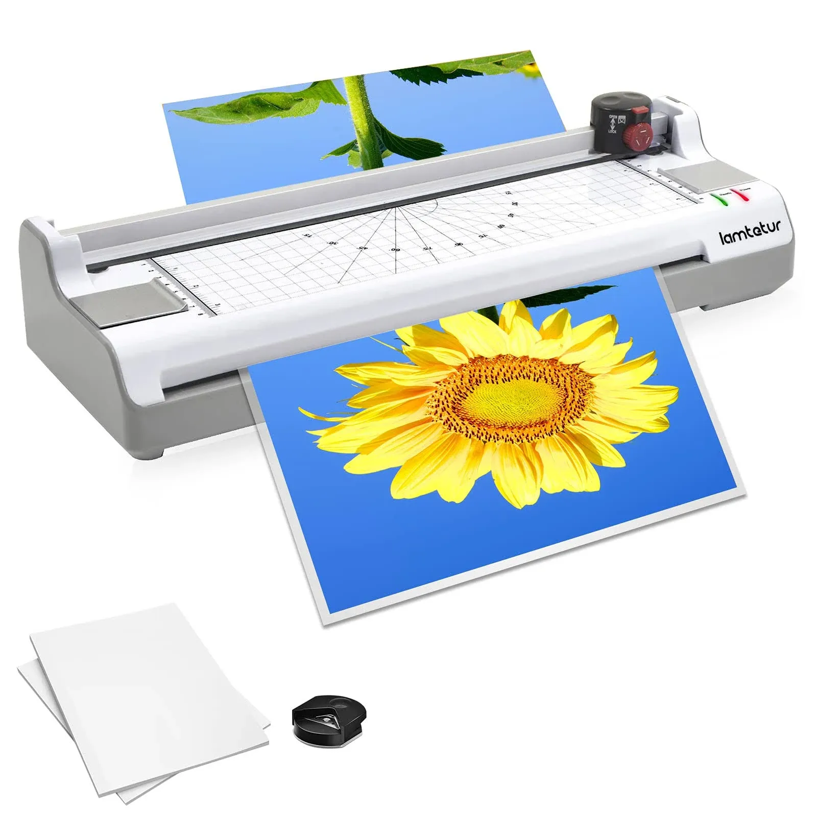 Laminator Machine 11X17 with 70 Letter Size Laminating Sheets for A3/A4/A6, 13Inch Wide Thermal Hot&Cold Lamination laminated 3-5mil for Office Home School Teacher Use,With Paper Cutter,Corner Rounder