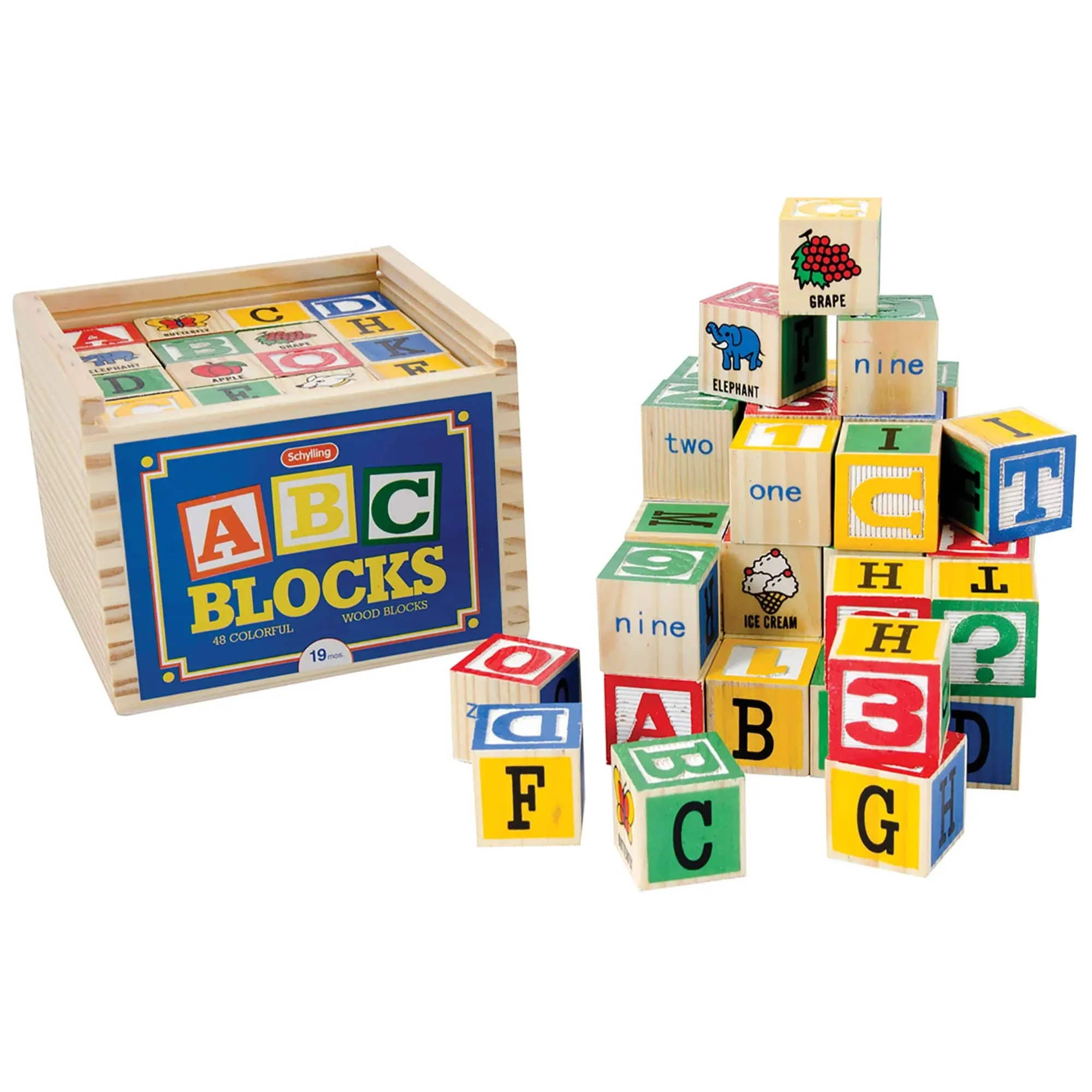 Schylling ABC Wooden Alphabet Blocks Toy