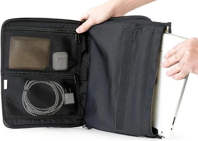 Mission Darkness Mojave Faraday Tablet Bag // Multi-Functional Travel Case with Accessory Pockets and Built-in Faraday Sleeve // Signal-Blocking, Anti-Tracking, Anti-Hacking, Anti-Spying Faraday Cage