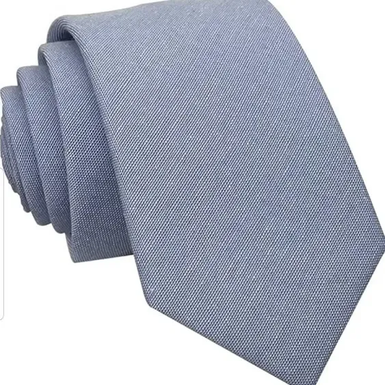 (2) Kebocis Mens Solid Color Necktie Cotton Neck Tie For Men, Light Blue & Olive ...