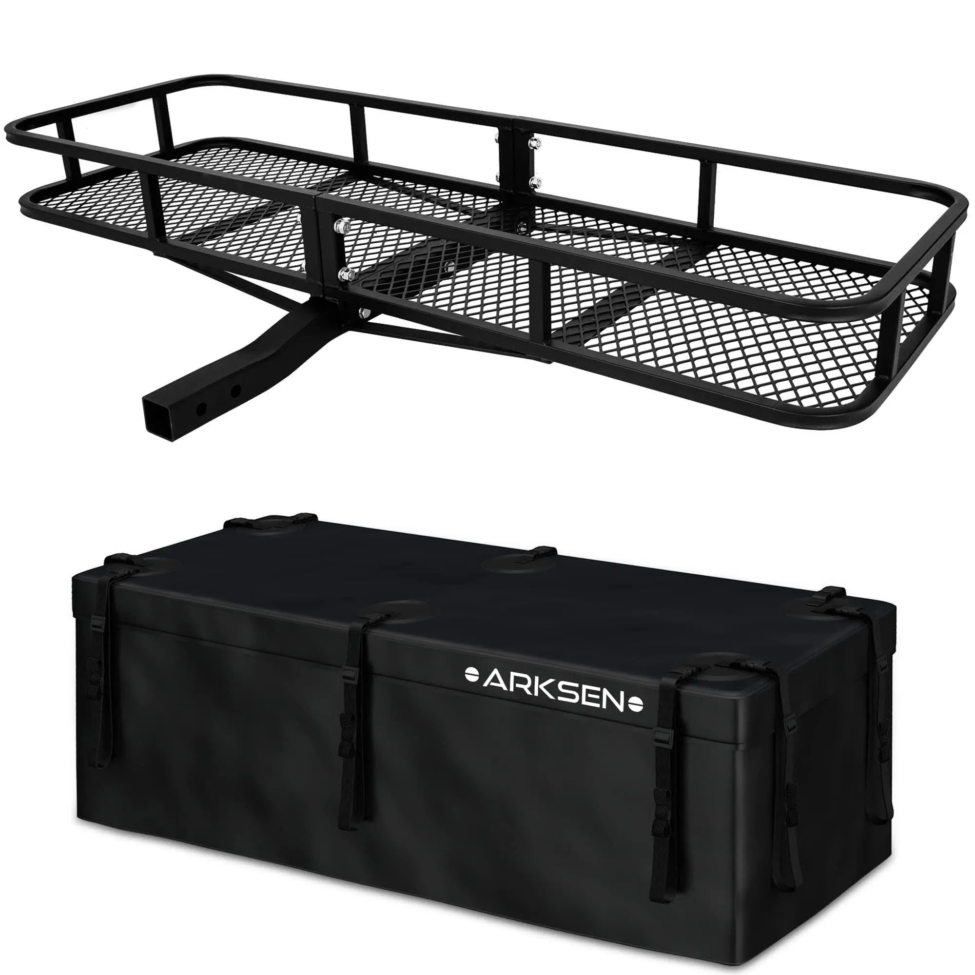 ARKSEN 60 x 20 Inch Angled Cargo Rack Carrier with 500D PVC Waterproof Cargo ...