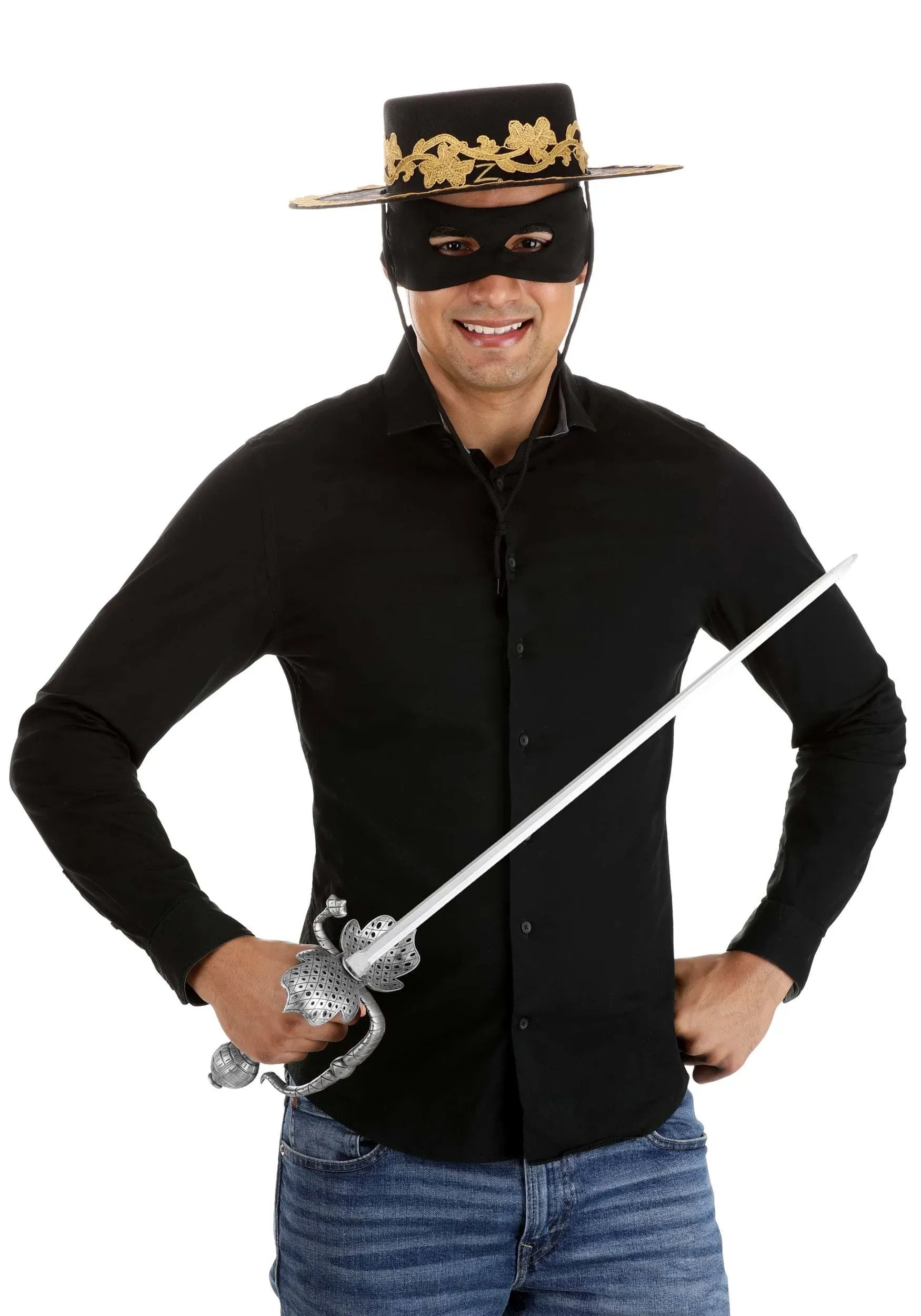 Zorro Costume Accessory Kit, Adult Unisex, Size: Standard, Black