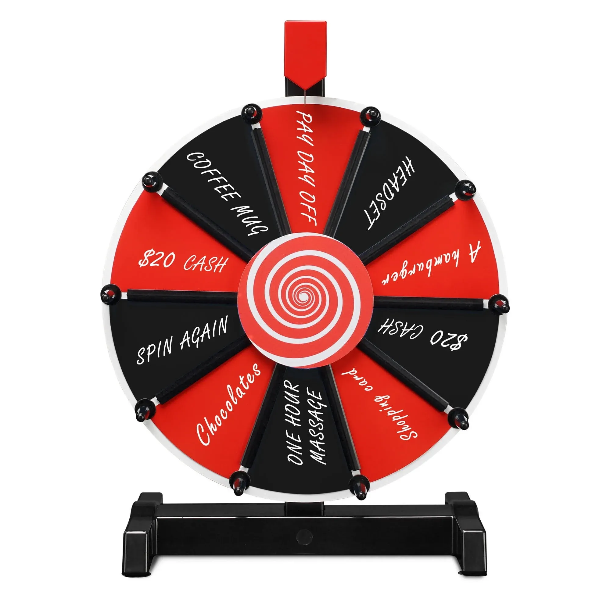 WinSpin 12 Inch Prize Wheel DIY Insertable Tabletop Spinning Wheel, 10 Slots Fortune Design Carnival Spin Game, DIY Series