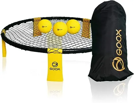 GOOX Outdoor Beach Ball Games with Carrying Bag, 3 Balls, Net and Strip Light ...