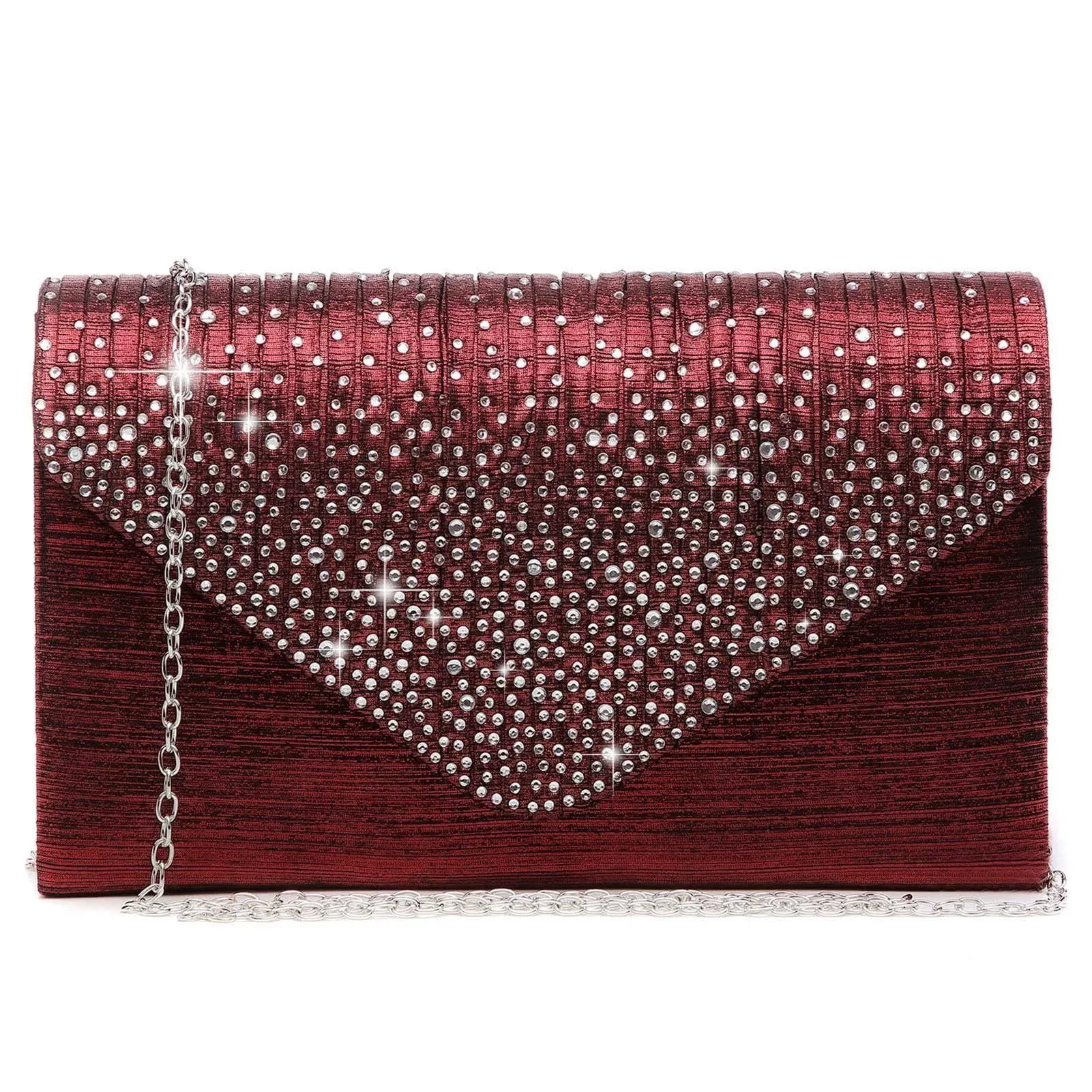 Dasein Ladies Frosted Satin Evening Clutch Purse Bag Crossbody Handbags Party Prom Wedding Envelope