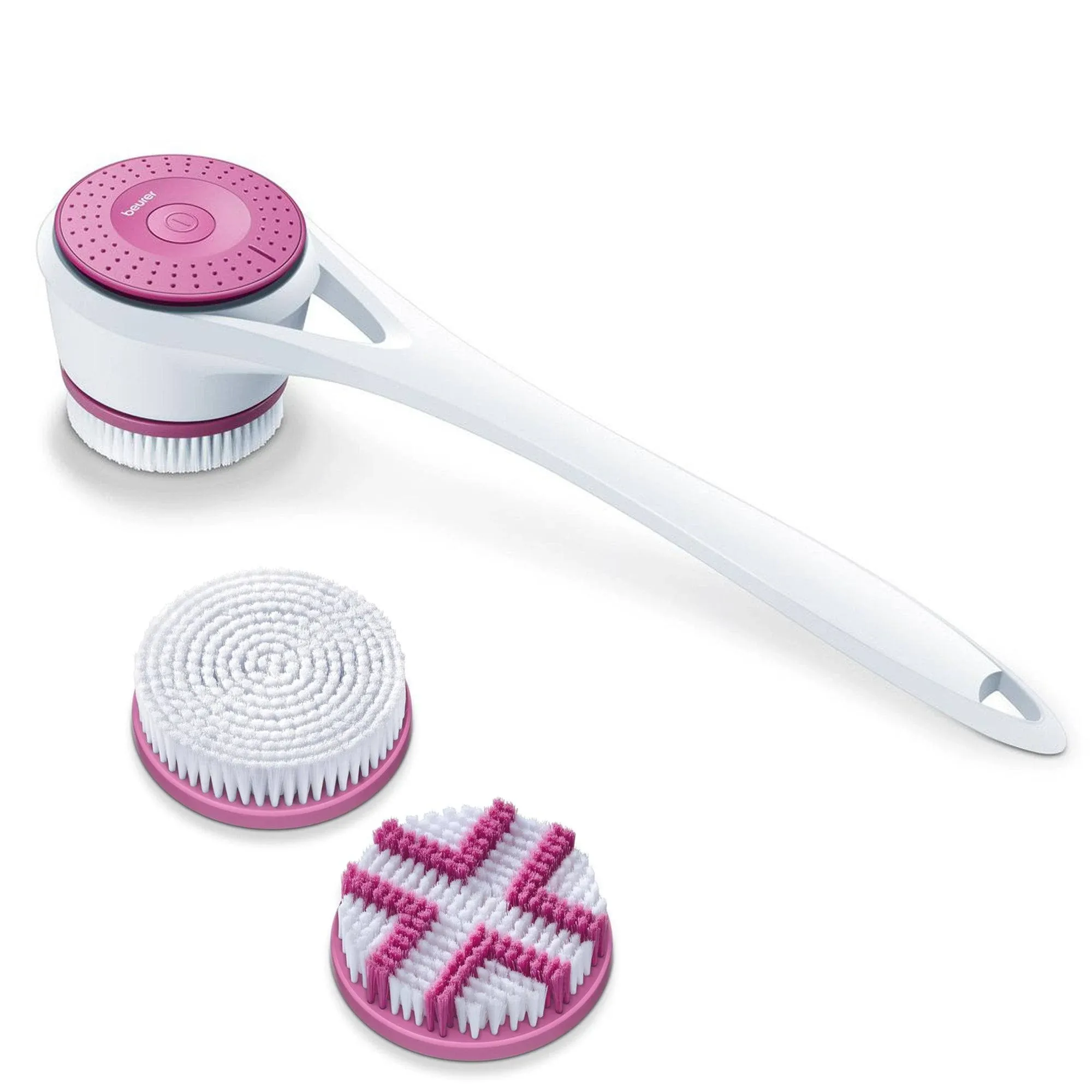 Beurer FC25 Body Scrubber, Electric Spin Brush &amp; Back White/Pink 