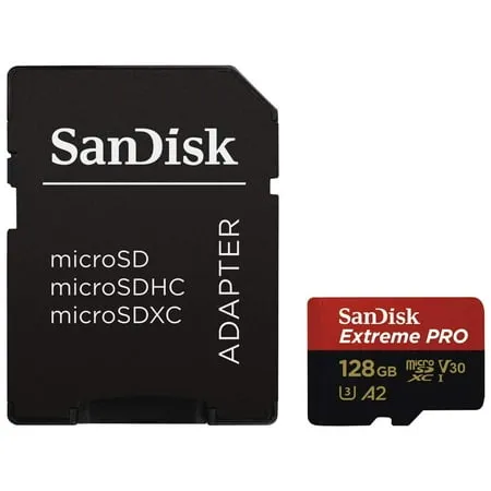 SanDisk Extreme Pro SDXC UHS-I U3 A2 V30 128GB + Adapter