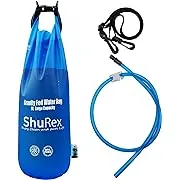 Gravity-Fed Water Bag for Sawyer Survival Water Filter Straw, 1.5 Gal Large Gravity Water Bladder Compatible with LifeStraw and Other Water Filter Straw, Foldable, BPA-Free (6L)