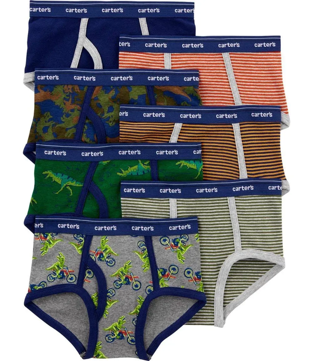 Carter's 7-Pack Cotton Briefs Underwear 10-12 Multi