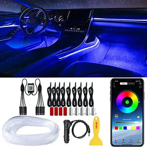 Qvevdacar LEDCARE Car LED Strip Lights RGB Car Interior Lights 16 Million Colors ...