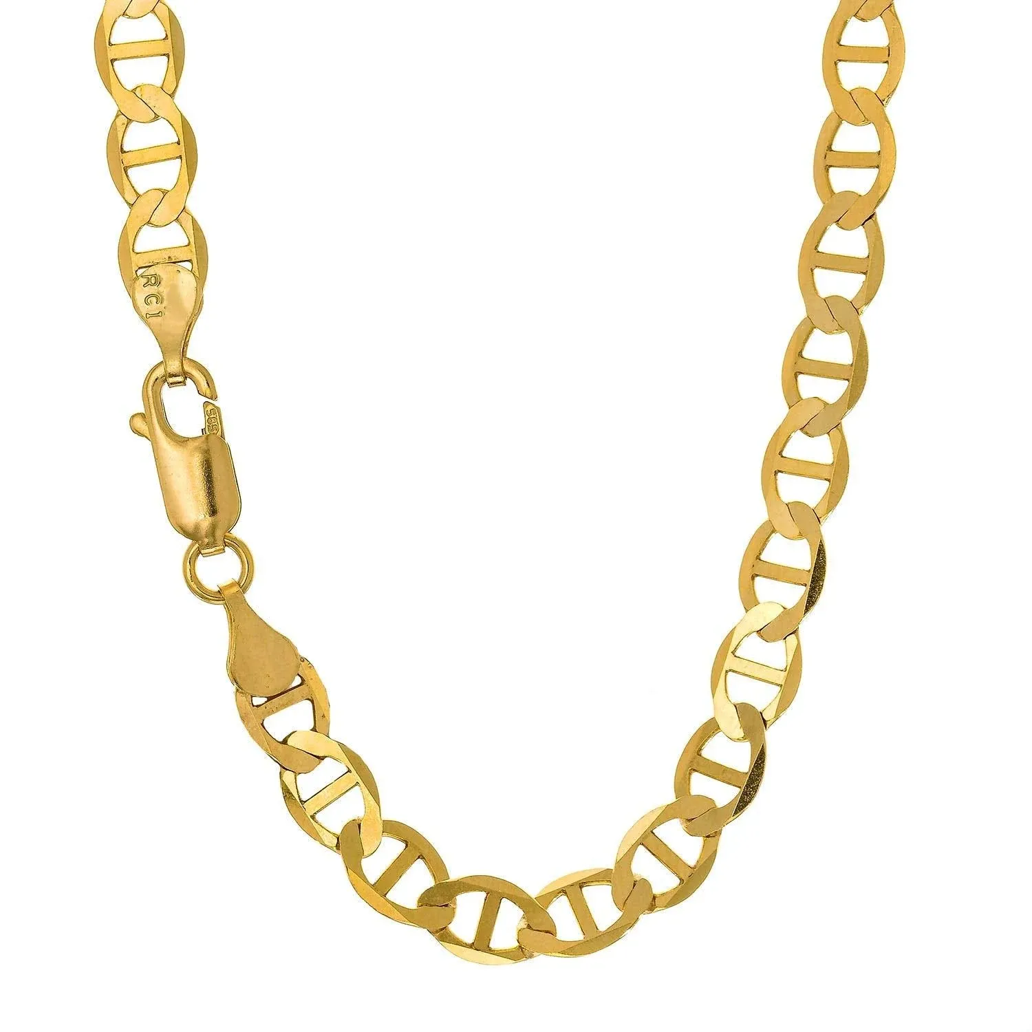 10K Yellow Gold Mariner Link Chain Necklace