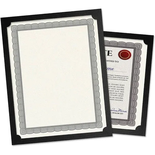 Plain Black Certificate Holder - Set of 25