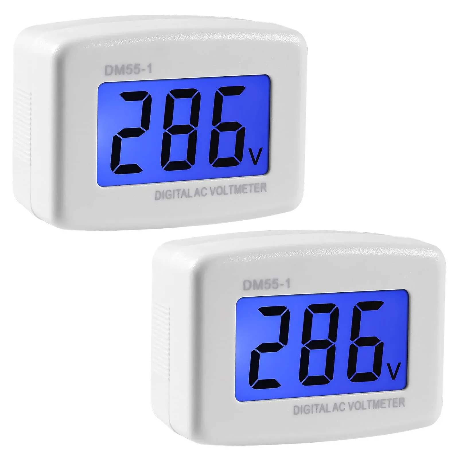 2pcs Ac 80300v Lcd Digital Voltmeterflat Us Plug Voltage Measuring Monitor Ac 11