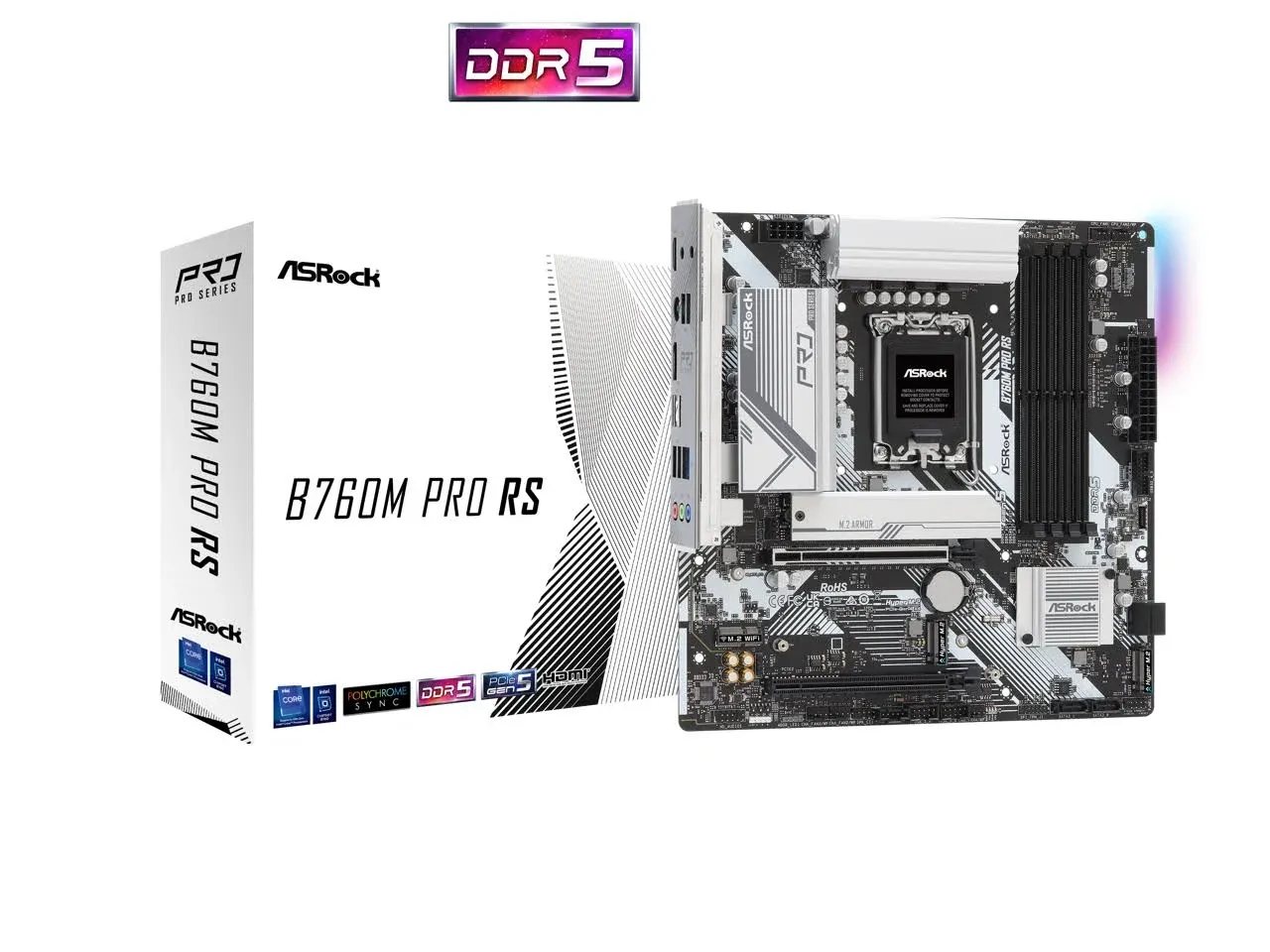 ASRock B760M Pro RS/D4 Intel LGA 1700 microATX Motherboard