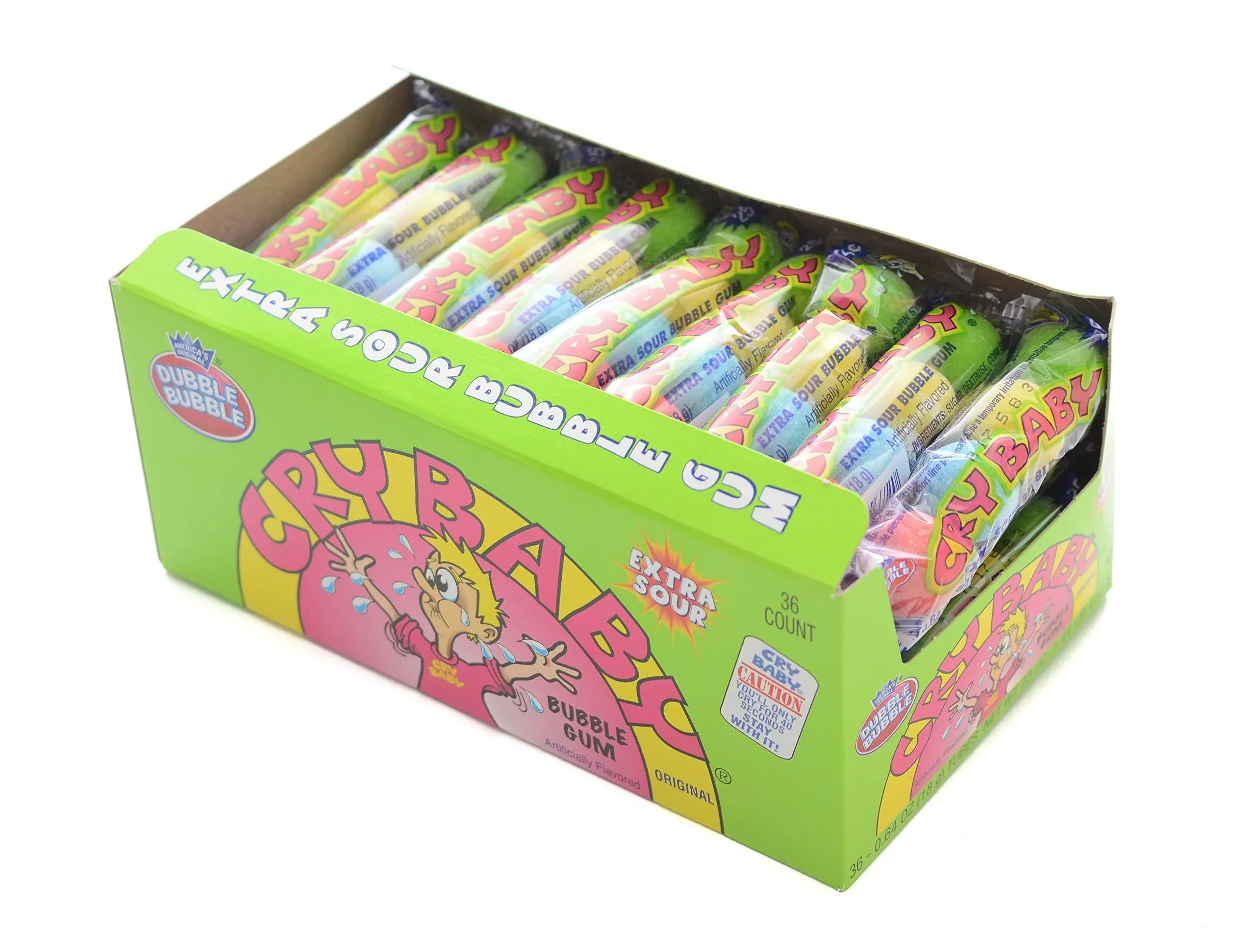 Cry Baby Extra Sour Bubble Gum - 4-Ball Tube