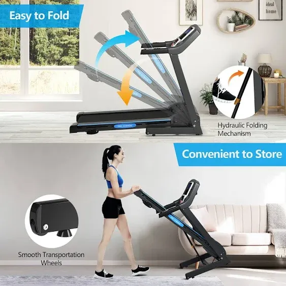 Costway 2.25HP  Foldable Electric Treadmill  Running Machine Exercise Home