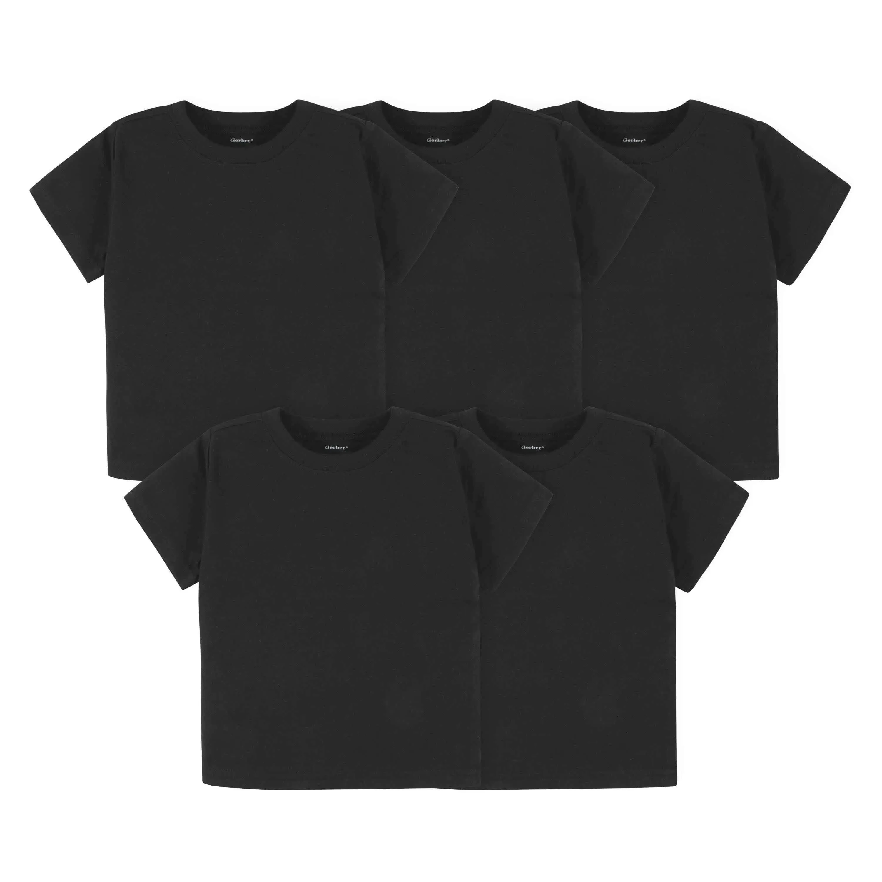 5-Pack Infant &amp; Toddler Black Premium Short Sleeve Tees