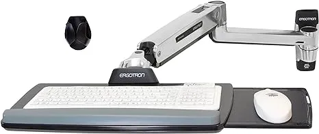 Ergotron – LX Sit-Stand Keyboard Arm, Wall Mount Adjustable Keyboard Tray – Polished Aluminum