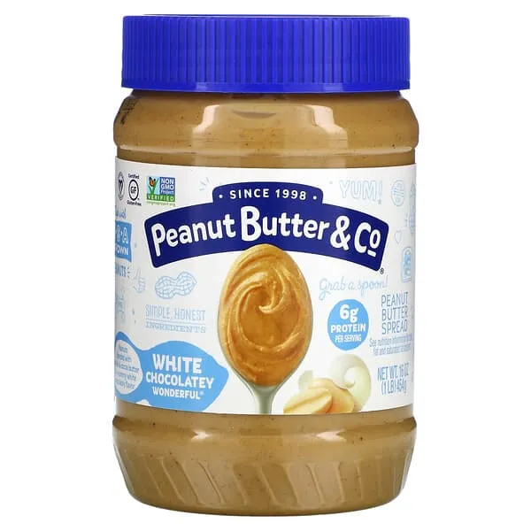 Peanut Butter & Co, White Chocolate Wonderful Flavored Peanut Butter Spread, 16 oz., 6 Pack