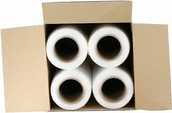 4 Rolls 18" x 1500 Ft Stretch Wrap Heavy Duty