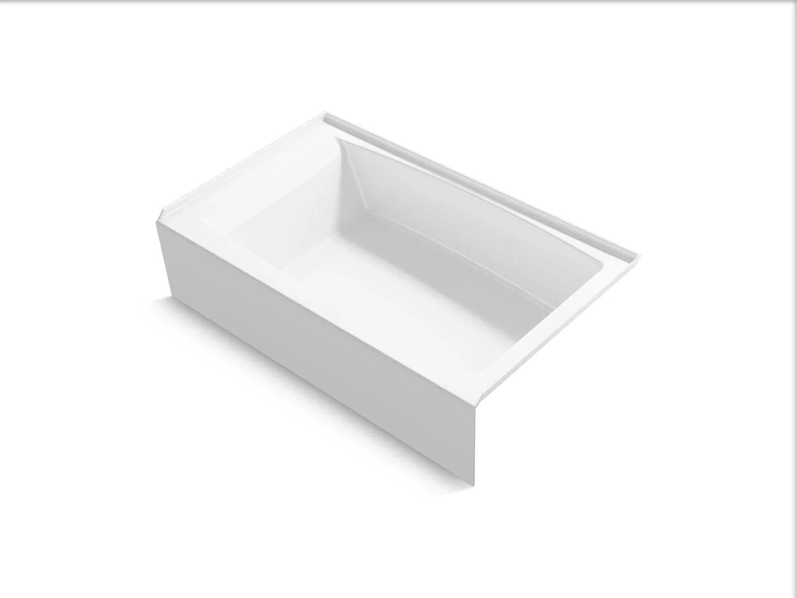 Kohler K-26107-LA-0 Entity 60" x 36" Alcove Bath, Left Drain, White