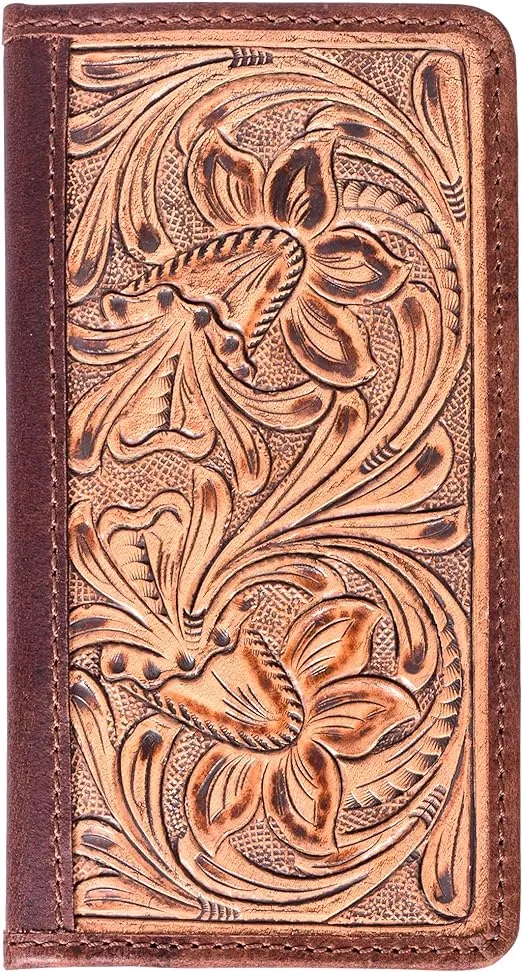 RAWHYD Leather Tooled Wallet for Men - Western Wallet for Men