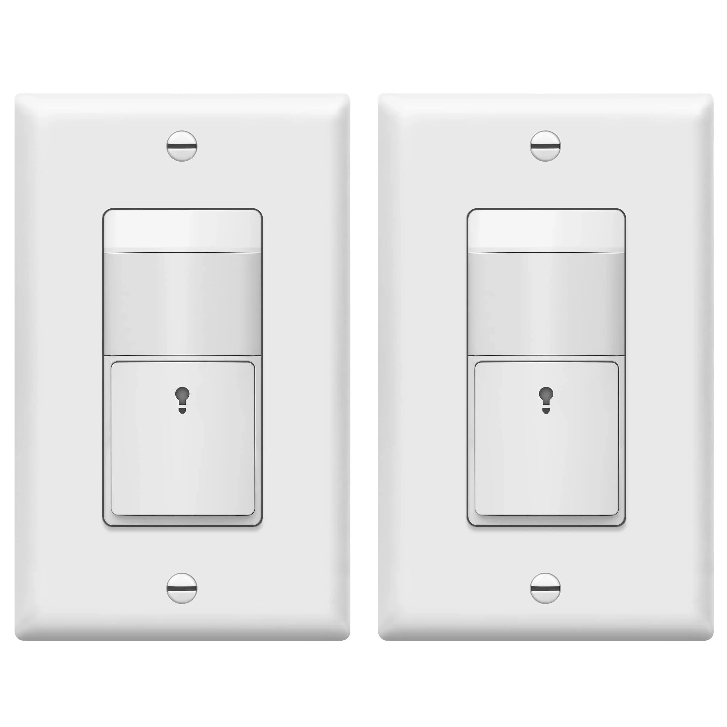 TOPGREENER Motion Sensor Switch, PIR Sensor Light Switch, ?? ??????? ????????, ???????? ??????? ?????? ????, 150W Dimmable LED, TDOS5-KM-W-2PCS, White