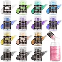 Arme Edible Glitter Set for Drinks，15 Colors Food Grade Edible Powder，Shimmer Luster Dust Sprinkles for Cake Decorating，Cookie Cupcakes, Fondant, Dessert, Candy(4g/Bottle)