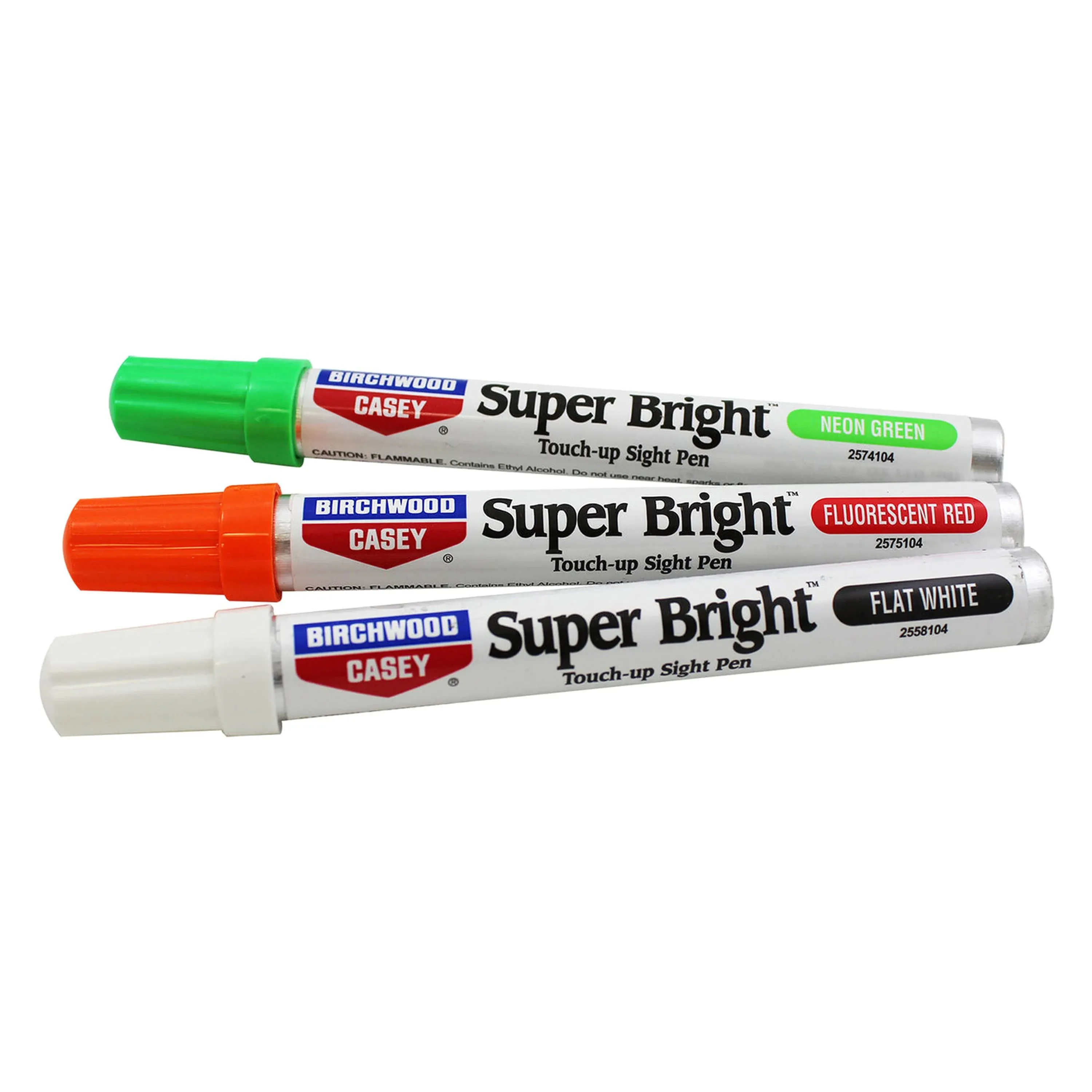 Birchwood Casey Long-Lasting Fast-Drying Super Bright Touch-Up Pen Kit for Deep Scratches and Worn Areas, Green, Red & White