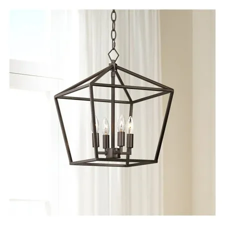 Franklin Iron Works Queluz 13&quot; Wide Bronze 4-Light Entry Pendant Light | www.lampsplus.com