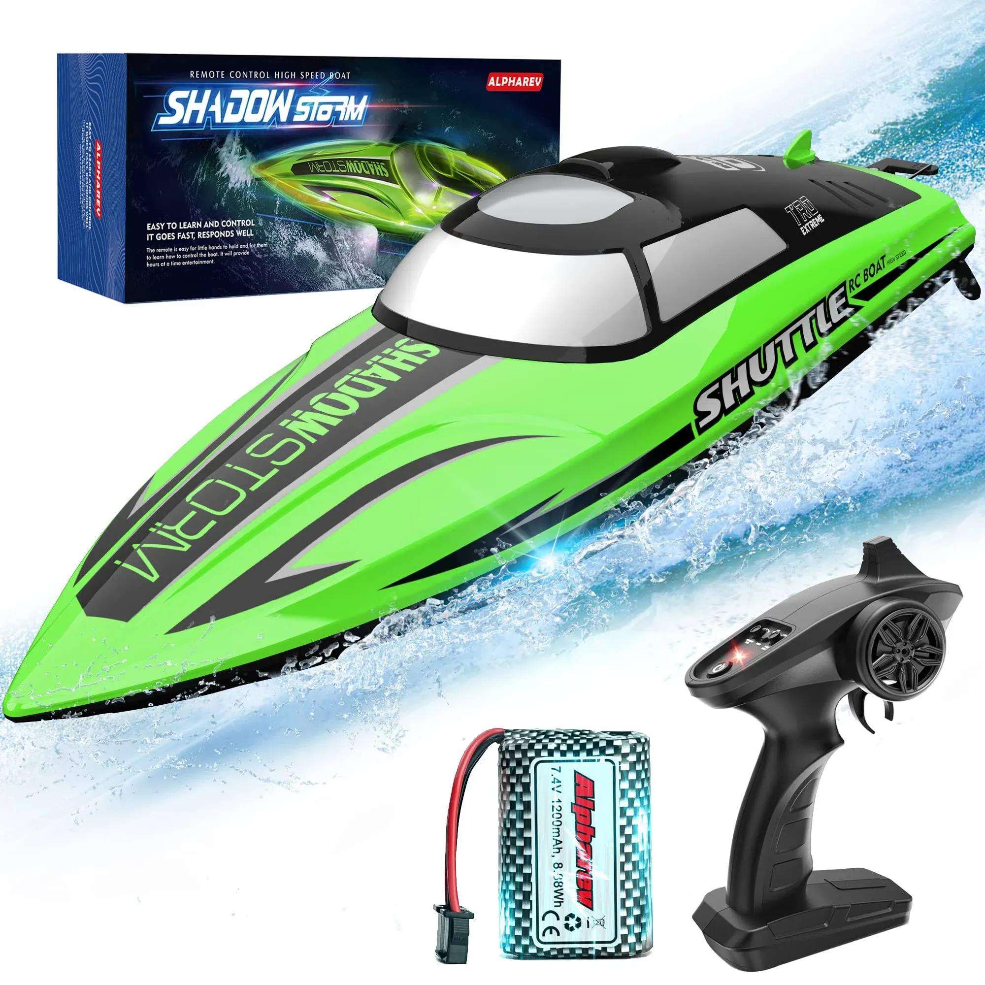 ALPHAREV RC Boat - R208 20+ MPH Fast Remote Control Boat for Pool & Lake, 2.4GHz ...