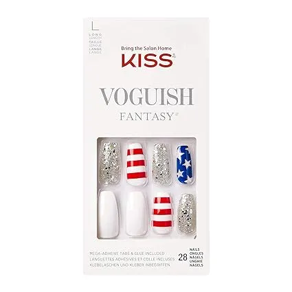 Kiss Voguish Fantasy Press on Manicure 4th of July Nails - Ibiza