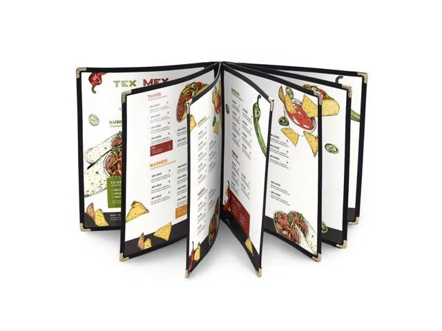 WeChef 20 Pack Restaurant Menu Covers 8.5 x 11 Book Style 5 Pages 10 Views Transparent Restaurant Menu Covers Holder Black