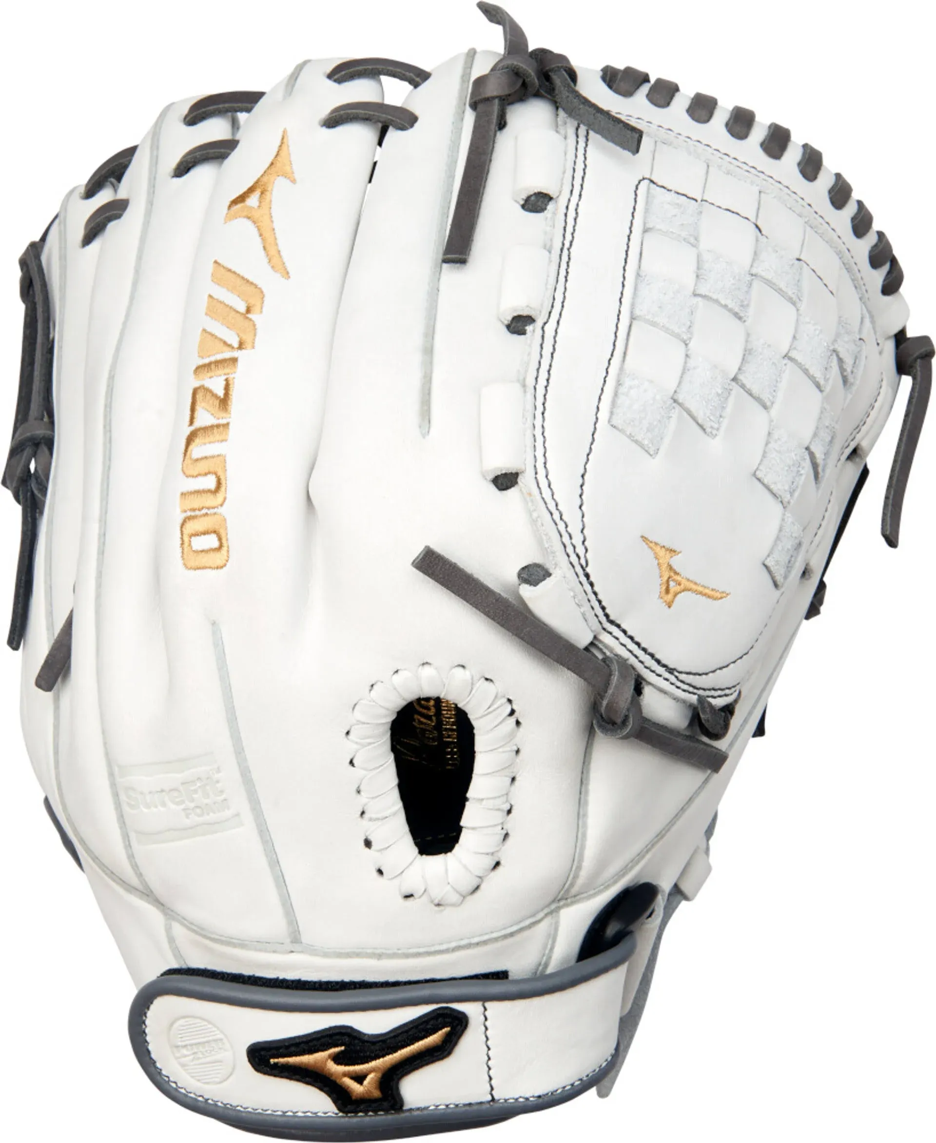 Mizuno GMVP1200PF4W MVP Prime Fastpitch Softball Glove 12", Tartan Web, Right Hand Throw, WHITE-GREY