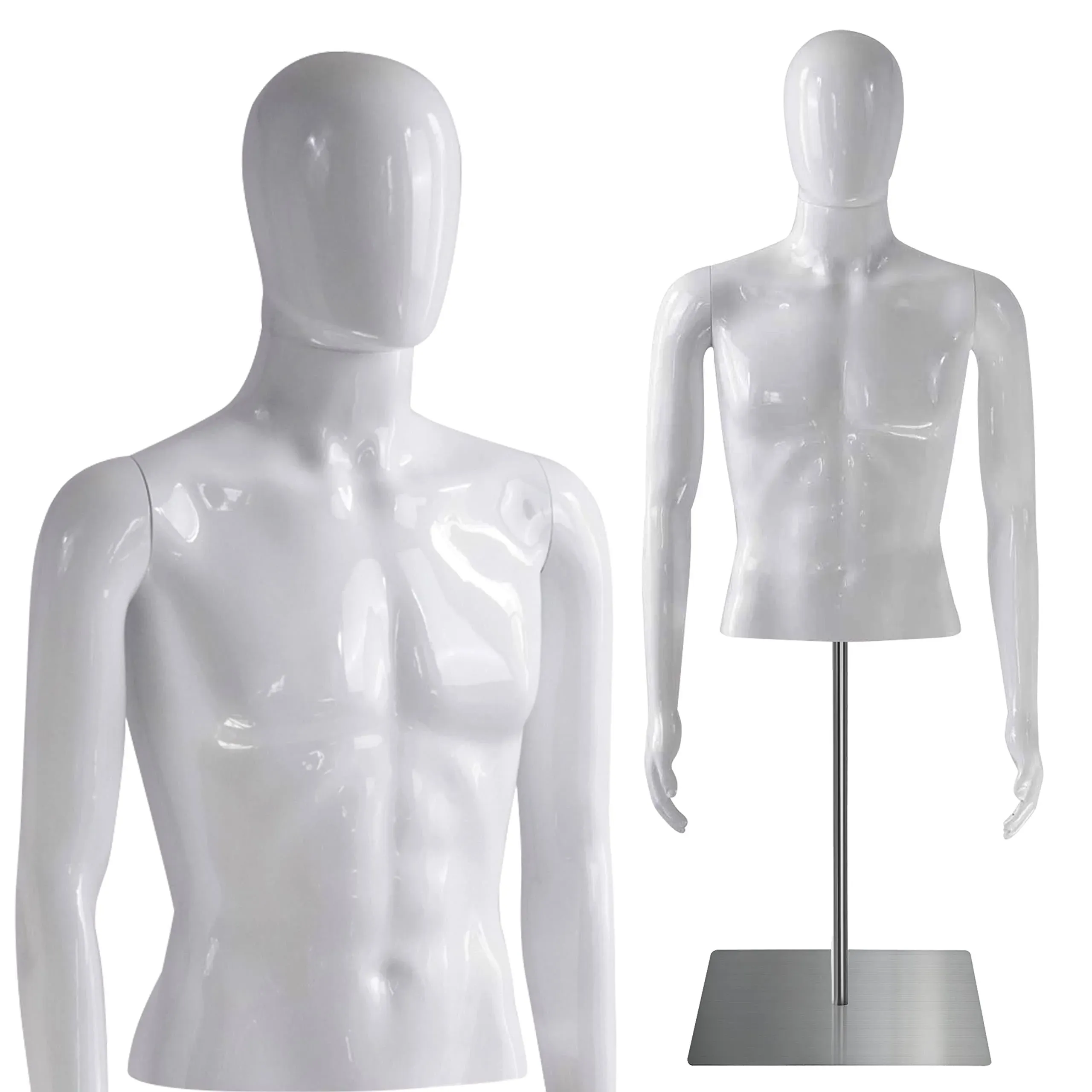 Serenelife Male Mannequin Torso, Adjustable Height and Detachable Arms Dress Form ...