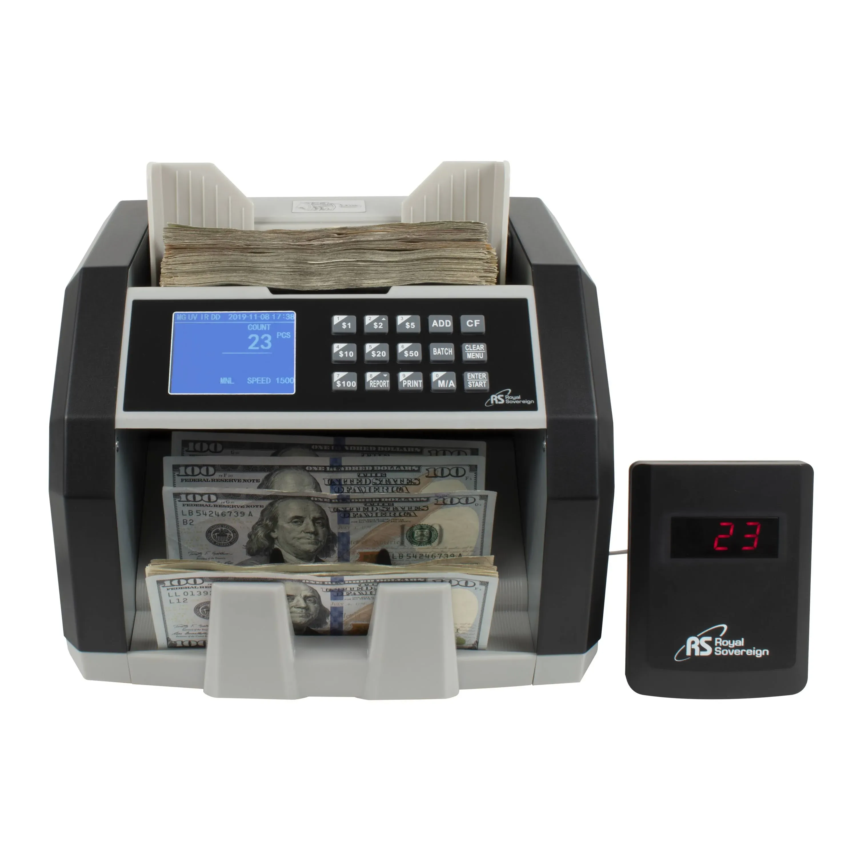 Royal Sovereign High Speed Currency Counter with Counterfeit Detection (RBC-ED250) 9.1" x 10.1" x 8.8"