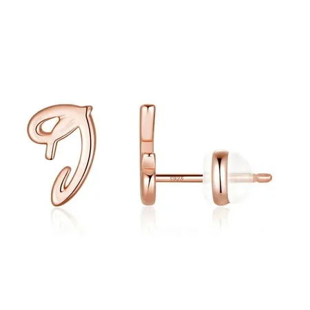 TINGN Initial Stud Earrings for Girls Women S925 Sterling Silver Post 14K Real Gold Plated Initial Letter Stud Earrings for Toddler Kids