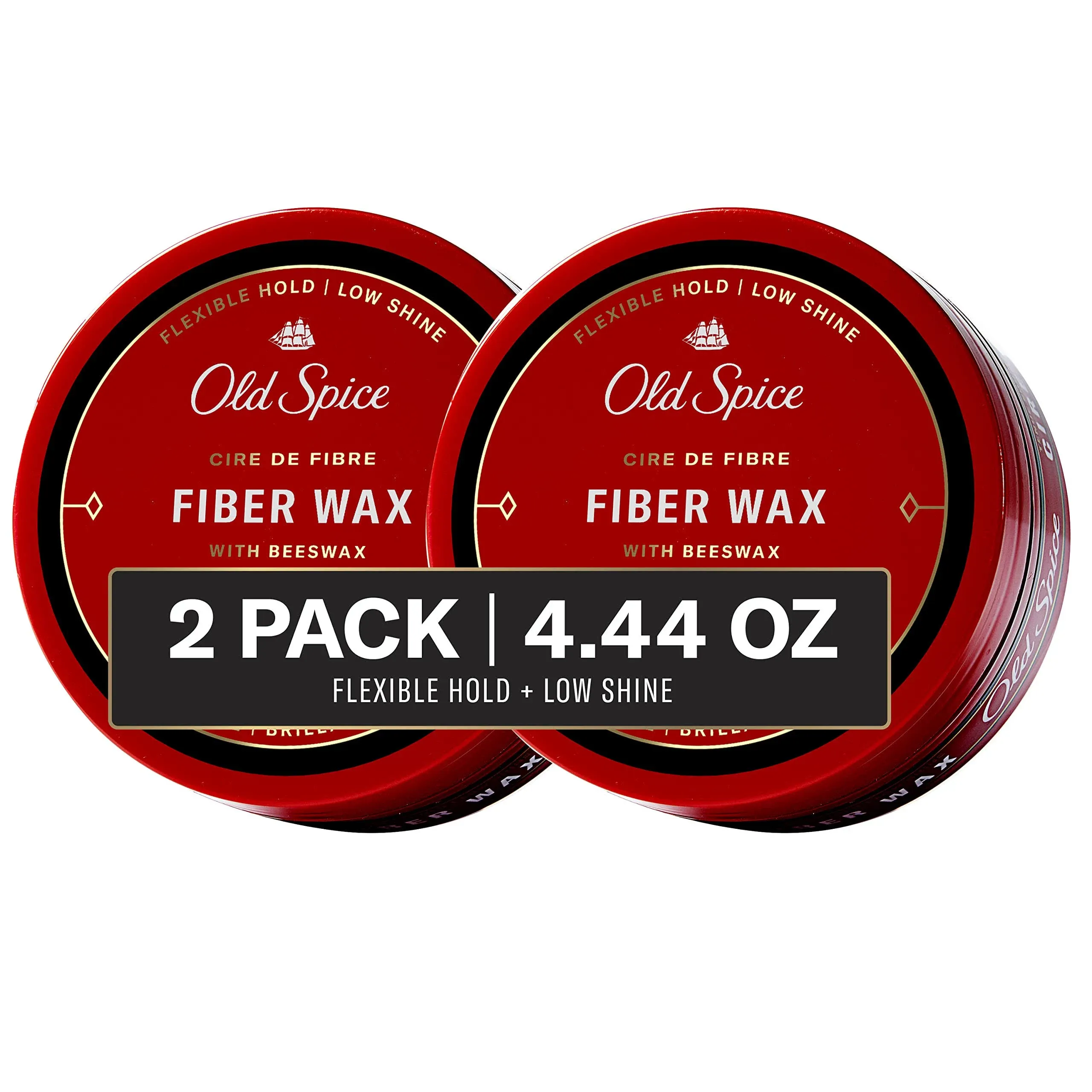 Old Spice Hair Styling Fiji Pomade for Men Flexible Hold Low Shine, 2.22 oz Each, Twin Pack 4.44 oz