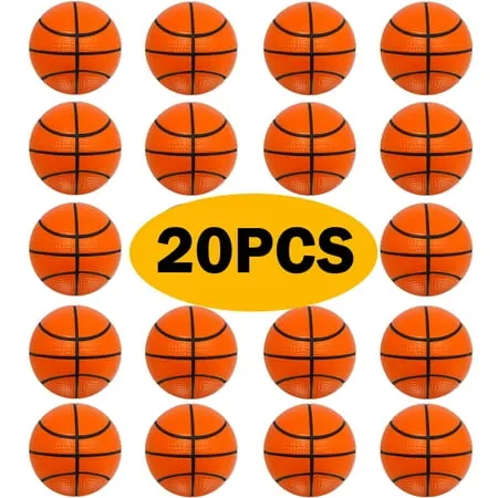 Mini Basketball Stress Balls - (Pack of 20) 2.5 Inch Small Foam Basketballs for Kids Sports Theme Party Favor Toys Birthday Party Game Stress Relief Squeeze Balls