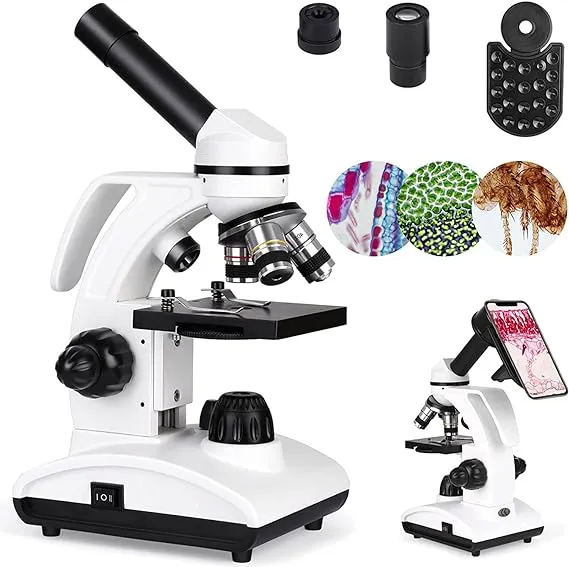 40X-1000X Microscopes for Students Kids Adults, Cordless Biological Compound Mon