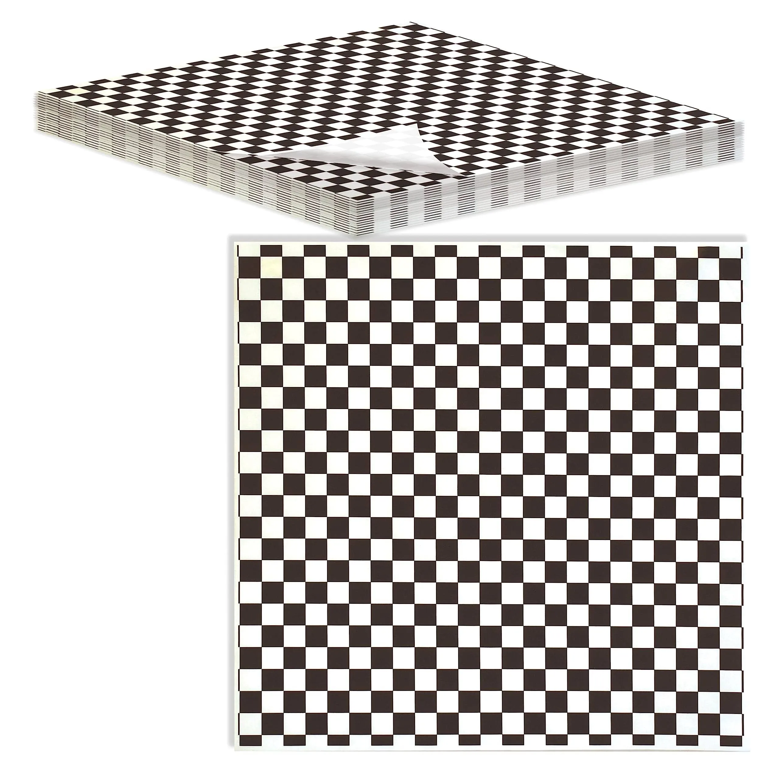 Checkered Deli Dry Wax Paper Sheets, 12 x 12 inch, Greaseproof Deli Wrap for ...