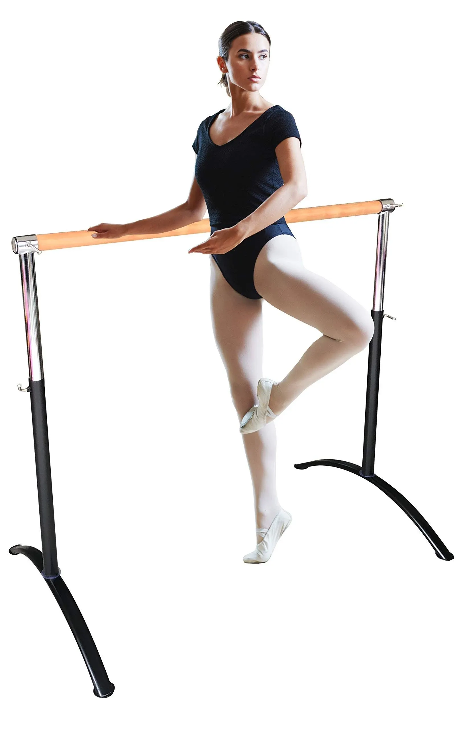 Ballet Barre Portable for Home or Studio, Height Adjustable Bar for Stretch, Pilates, Dance or Active Workouts, Single or Double Bar, Kids and Adults