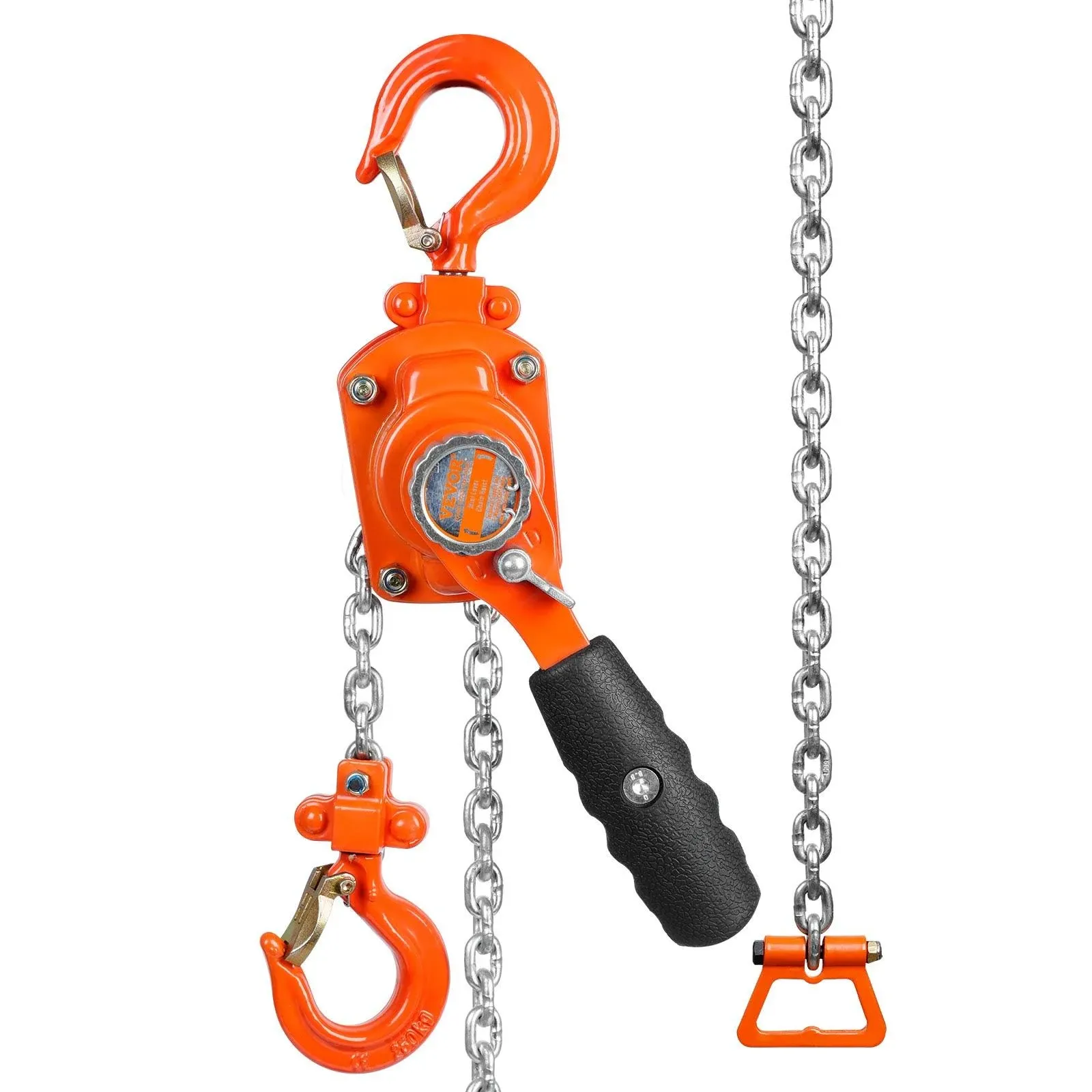 VEVOR Manual Lever Chain Hoist, 1/2 Ton 1100 lbs Capacity 10 FT Come Along, G80 Galvanized Carbon Steel with Weston Double-Pawl Brake, Auto Chain Leading & 360° Rotation Hook, for Garage Factory Dock