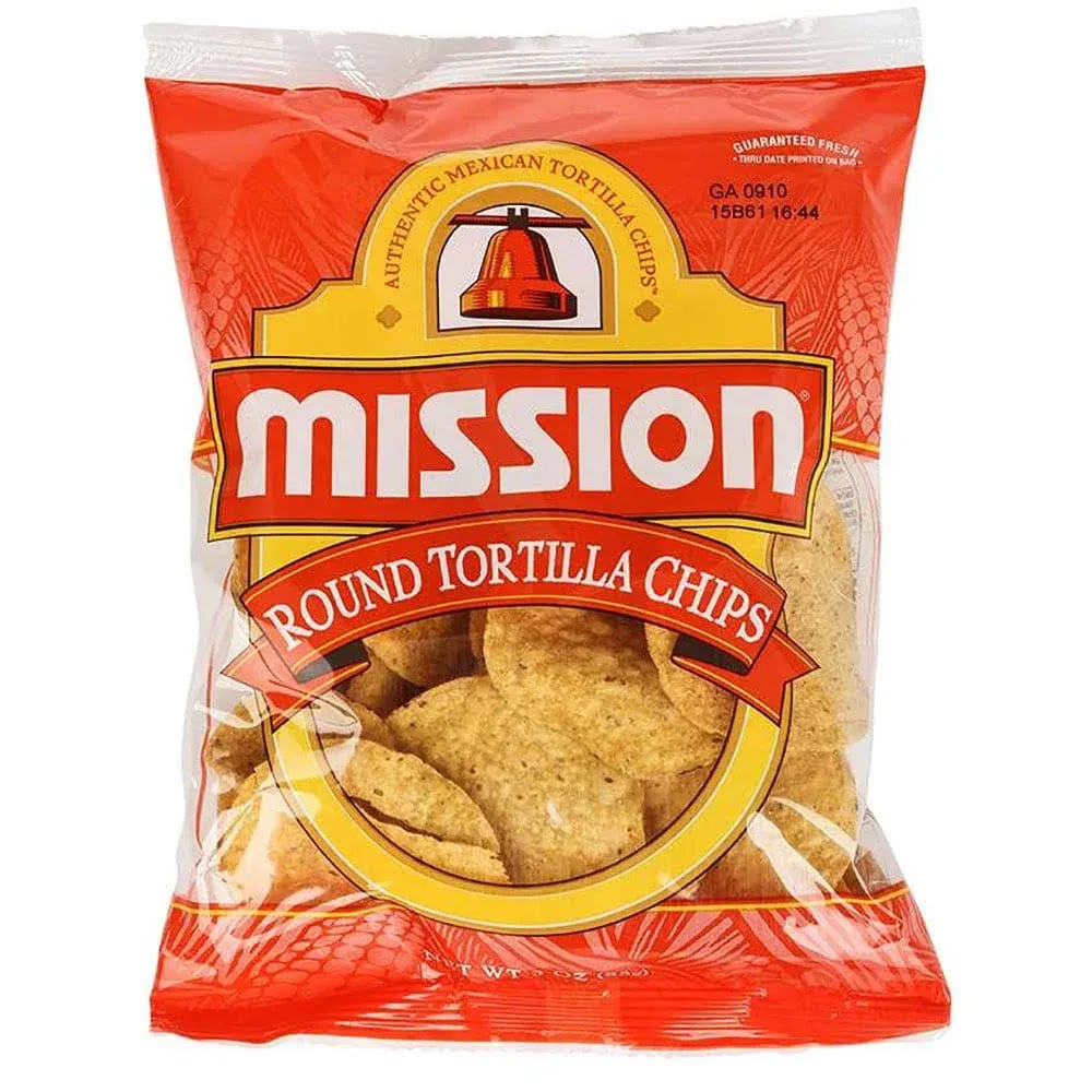 Mission Foods Yellow Round Tortilla Chips, 3 Ounces, 48 per Case