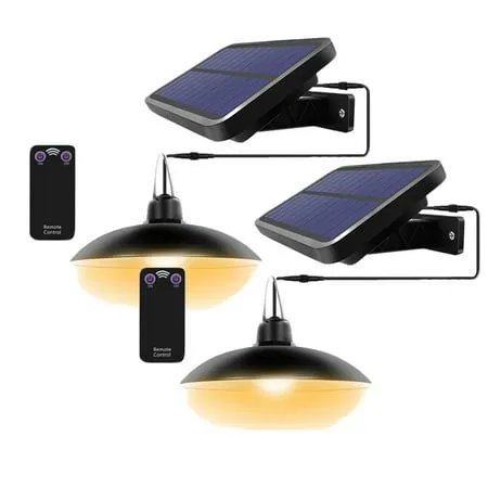 papasbox Solar Pendant Shed Light-3000K/4000K/6500K/Dimmable Lighting Solar Power Light with Remote Control,IP65 Waterproof Timing Indoo